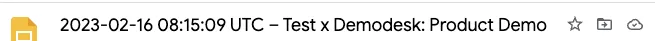 Google Drive file listing showing a duplicated presentation named with the meeting date and timestamp