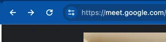 Browser address bar showing a Google Meet meeting link to copy