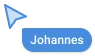 Cursor with a name tag labeled Johannes in the virtual browser